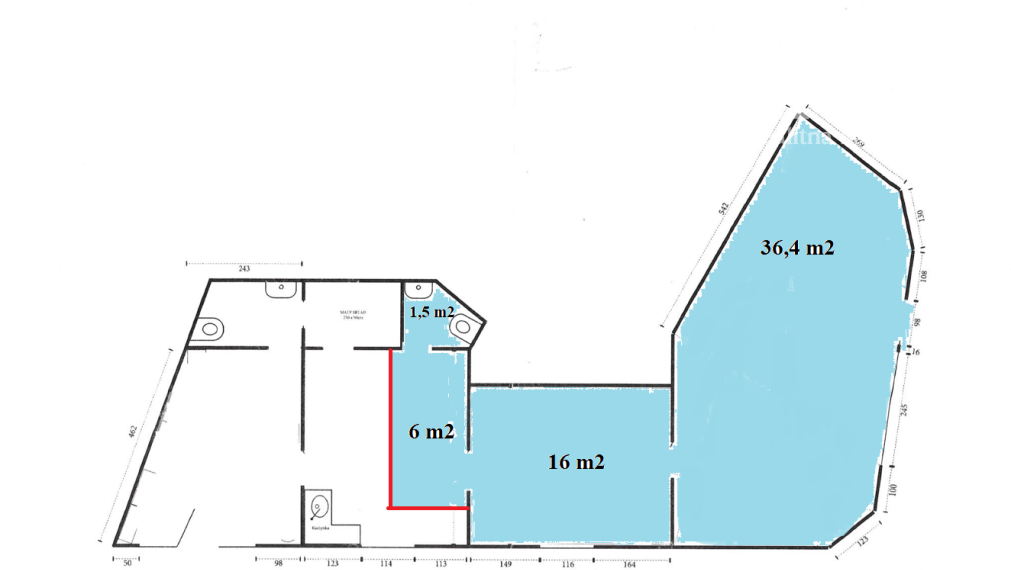 Veľký komerčný priestor na prenájom v centre Komárna