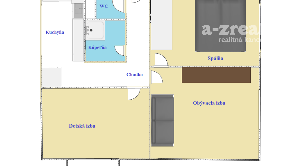 Na predaj 3 izbový byt v Komárne