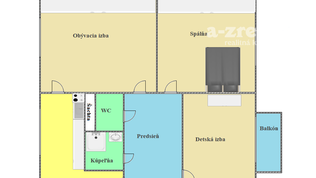 Na prenájom 3  izbový byt s balkónom v Komárne
