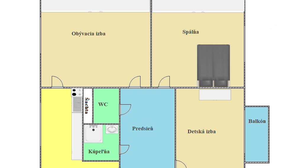 Ponúkame na predaj svetlý 3 izbový byt v Komárne