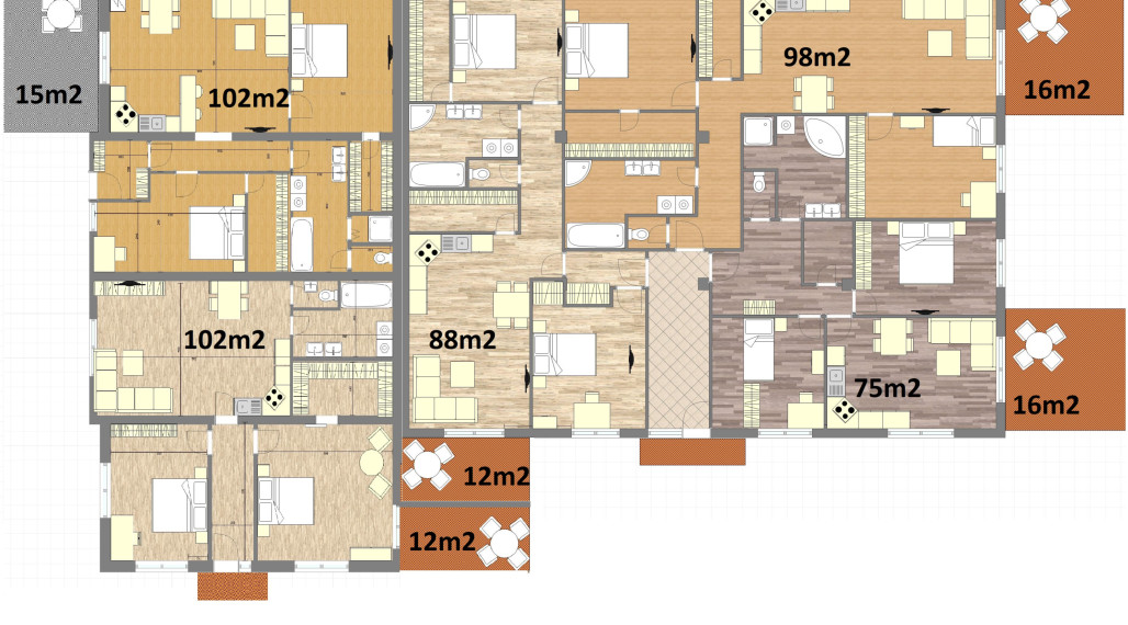 Na predaj 3 izbové byty v bytovom dome vo Dvoroch n/Žitavou