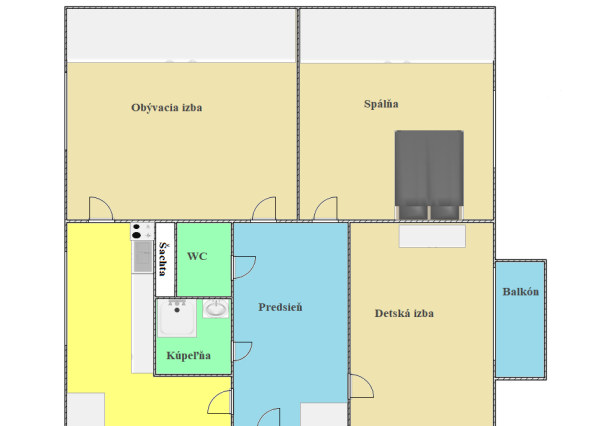 Ponúkame na predaj svetlý 3 izbový byt v Komárne