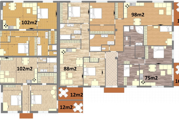 Na predaj 3 izbové byty v bytovom dome vo Dvoroch n/Žitavou